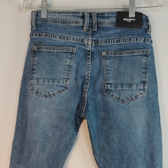PUBLIC SUPPLY CO. New York Blue Skinny Jeans Distressed Details Men's Size 30/32 - Picture 7 of 7